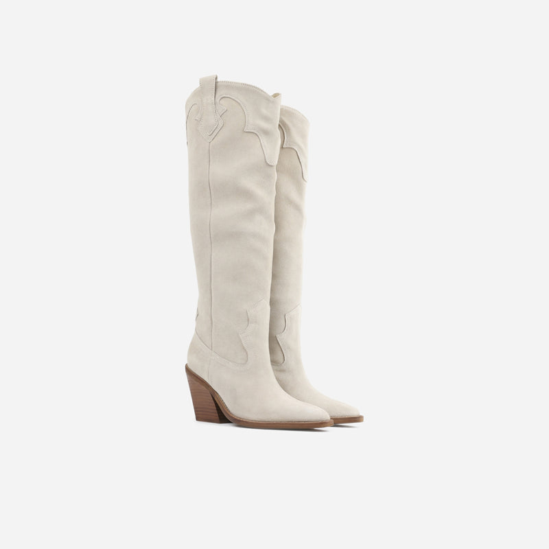 NEW KOLE WEstern High Boot Beige