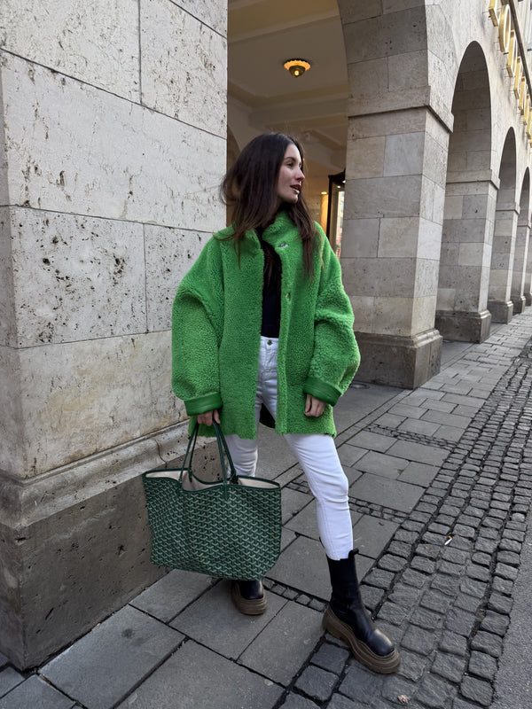 Reversible Green Lambfur Jacket