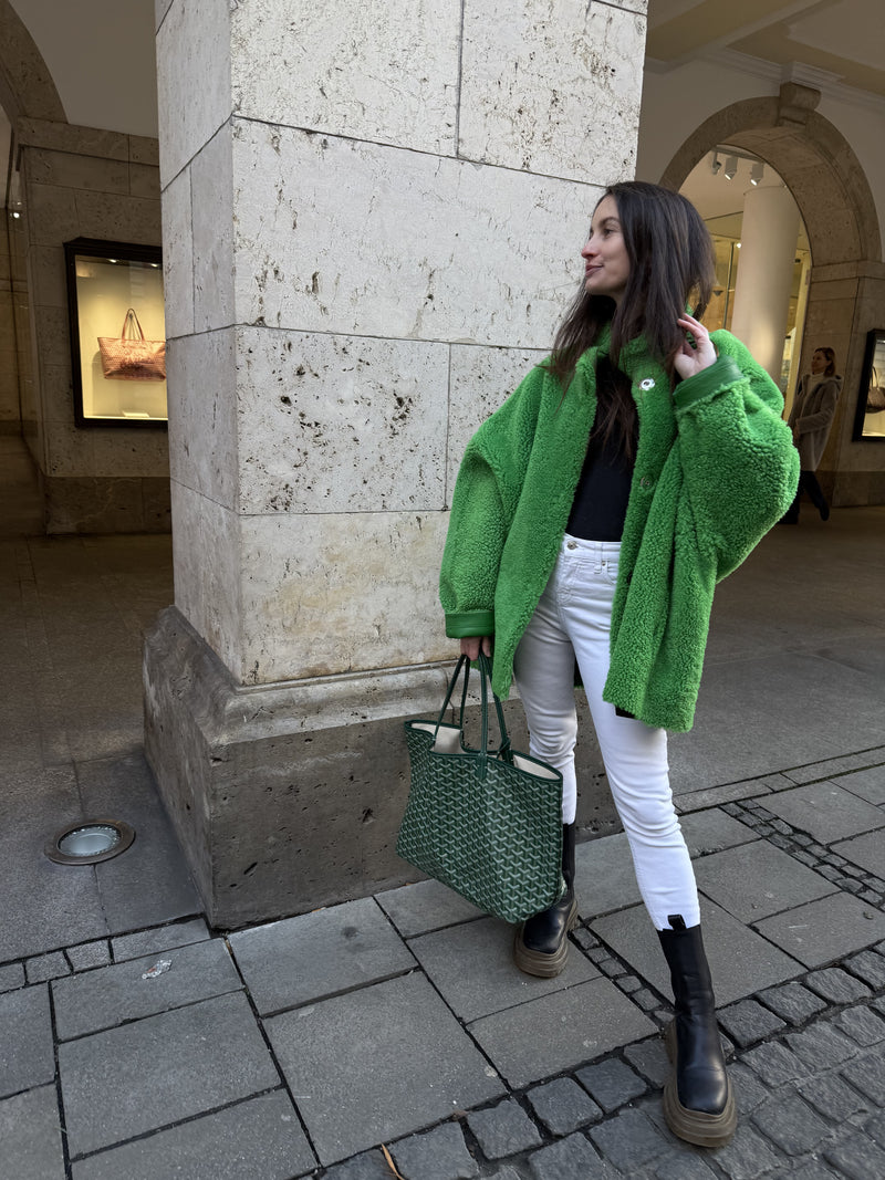 Reversible Green Lambfur Jacket