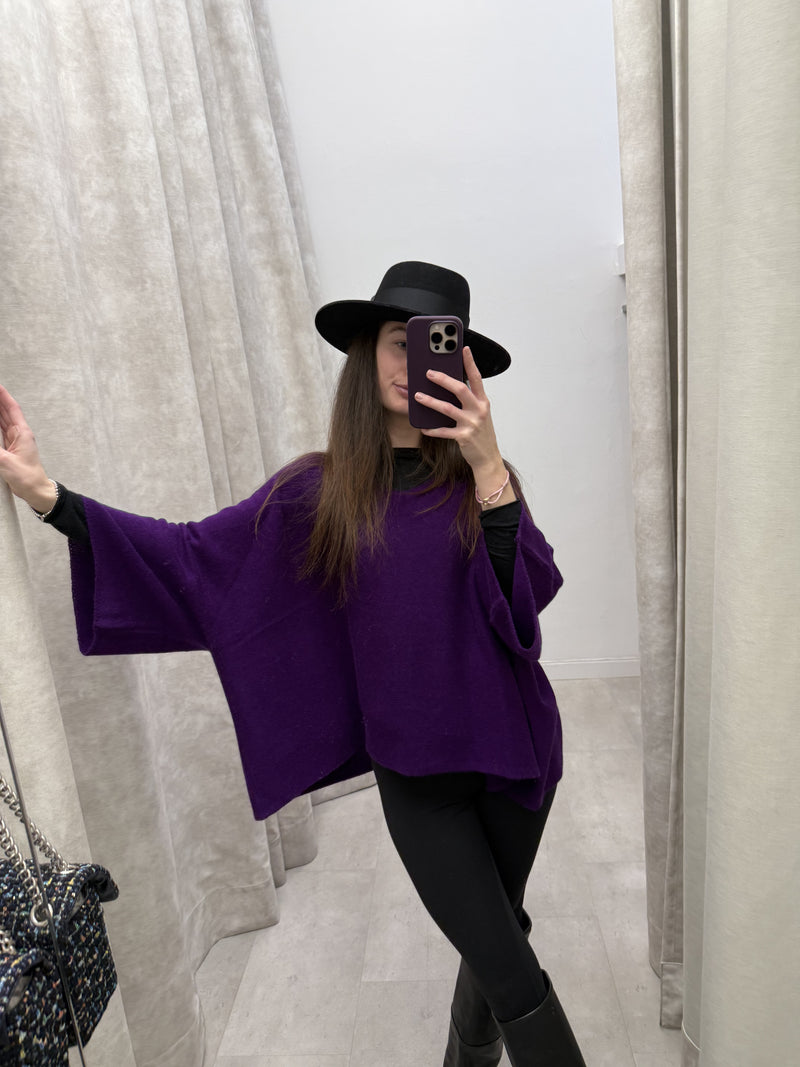 Cashmere Pullover Purple 3/4 Arms