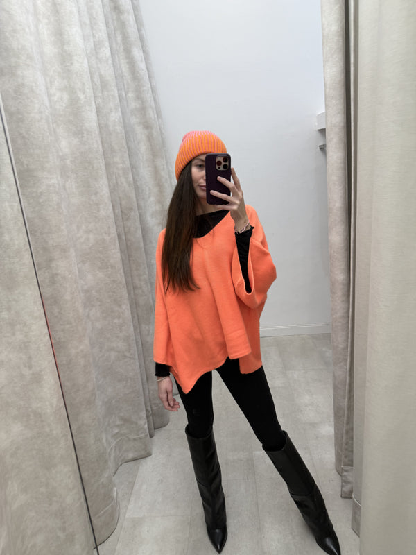 Cashmere Pullover Orange 3/4 Arms