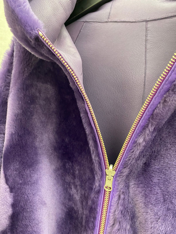 Reversible Lambfur Jacket Purple