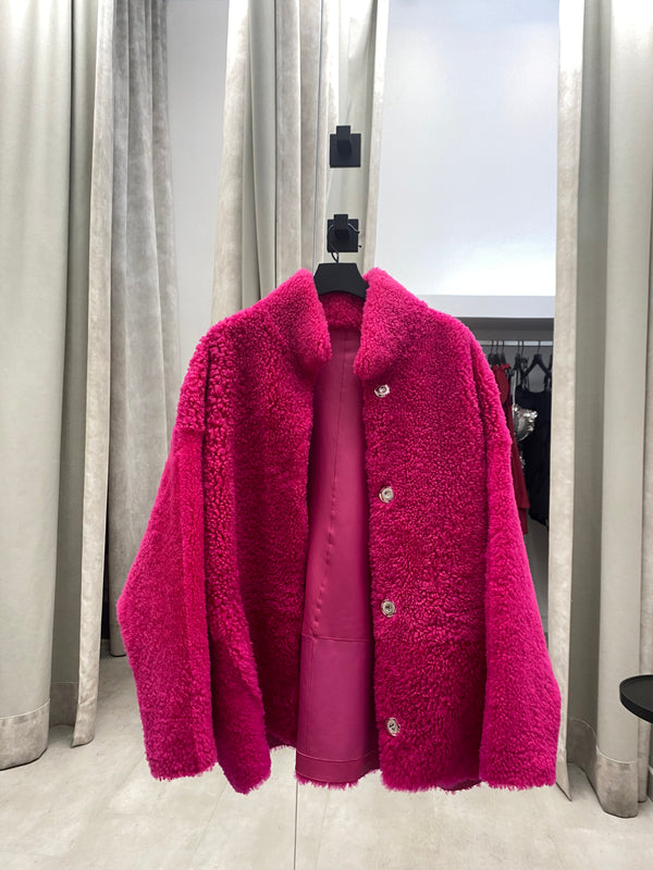 Reversible Lambfur Jacket Pink