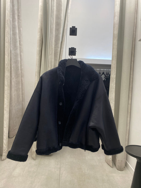 Reversible Lambfur Jacket Black