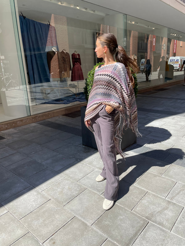 Missoni Closed Cape - Purple White Brown