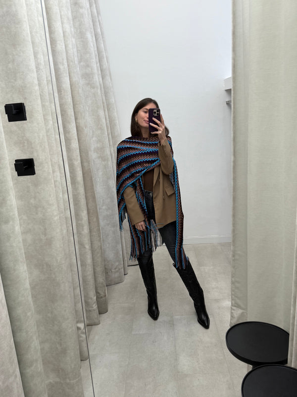 Missoni Cape - Brown Blue Purple