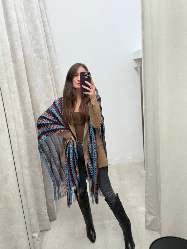 Missoni Cape - Brown Blue Purple