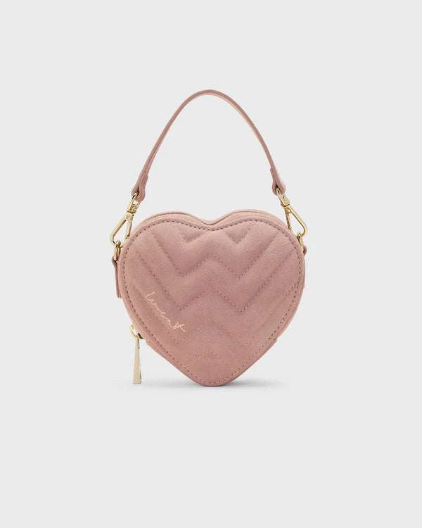 Mini Heart Bag Suede Rose - Limited Edition