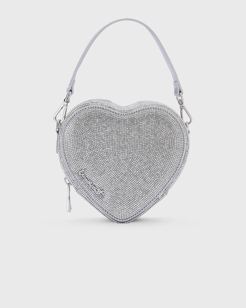 Midi Heart Bag Crystal  SILVER