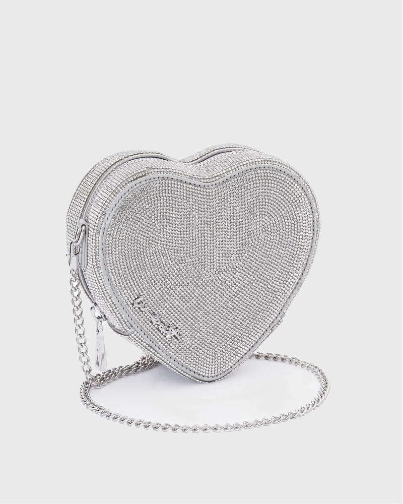 Midi Heart Bag Crystal  SILVER