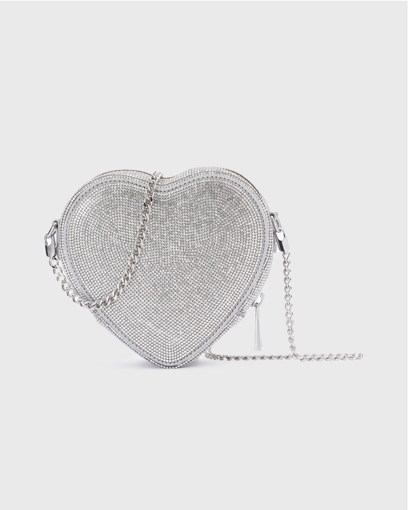 Midi Heart Bag Crystal  SILVER