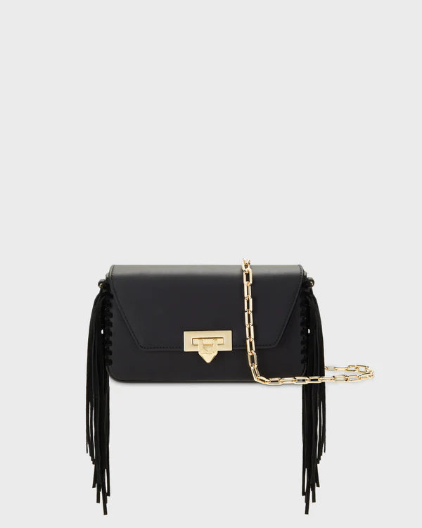 TOAST SHOULDER BAG BLACK FRINGE