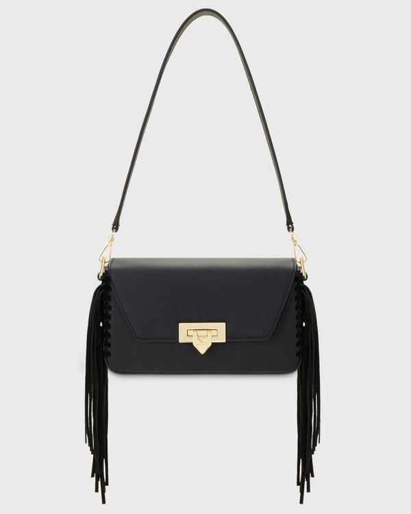 TOAST SHOULDER BAG BLACK FRINGE