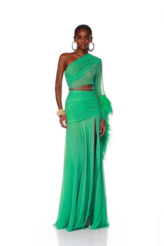 Jafari One Sleeve Mint Gown