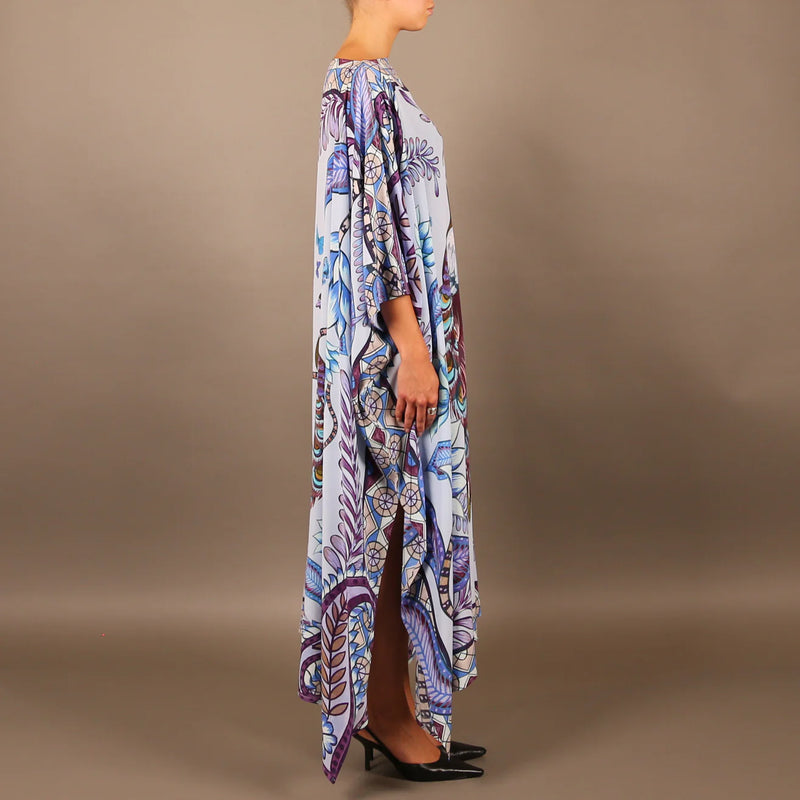 "AZURE" SILK TUNIC BLUE