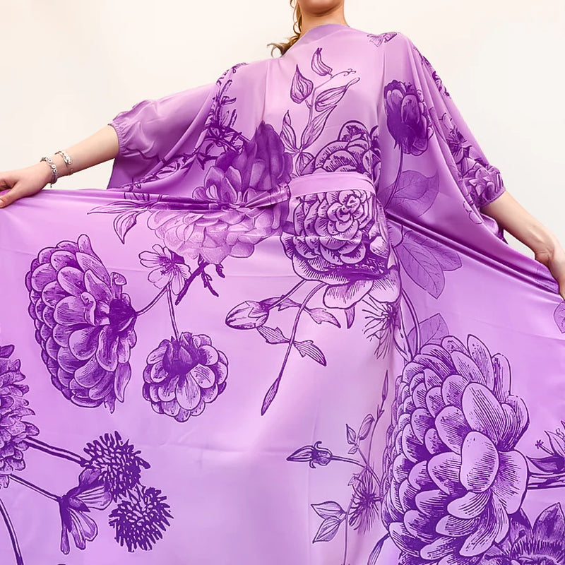 Flower Explosion Evening Dress Lilac justin thestore